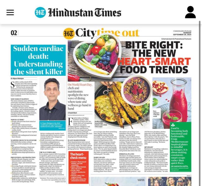 HT Hindustan Times Sudden cardiac death: Understanding the silent killer Dr Nipun Mahajan