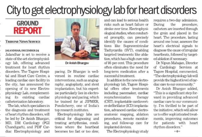 Jalandhar to Get Advanced Electrophysiology Lab for Heart Care