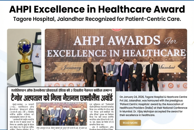 Tagore Hospital Honoured with AHPI National Excellence Award for Patient-Centric Hospitals